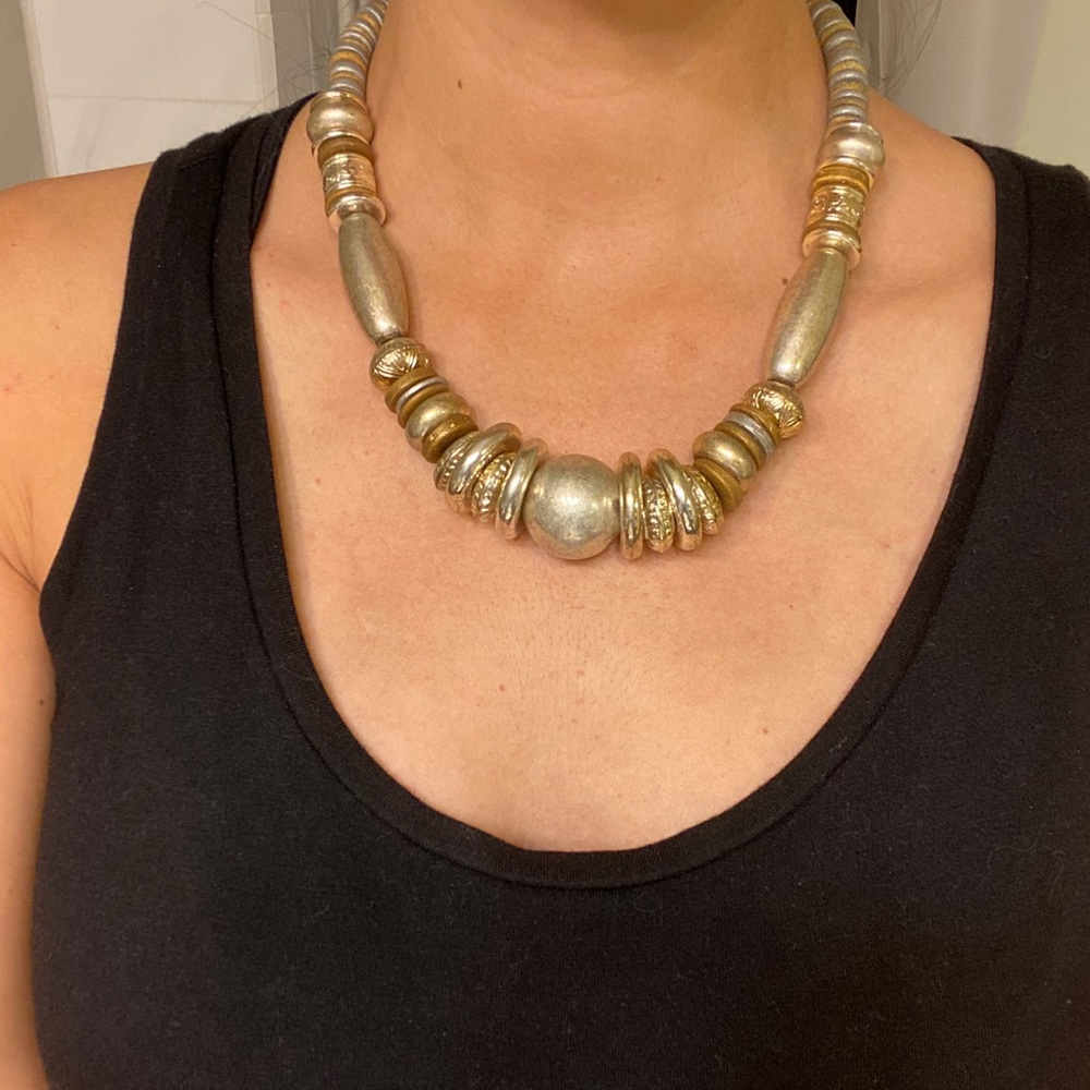 Silver statement necklace